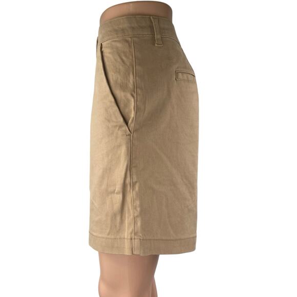 NEW Banana Republic Tan Khaki High Waisted Wide Leg Mini Casual Shorts Size 14 - Picture 2 of 5